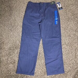G.H. Bass & Co. Pants Womens 10 Blue Chino Ankle Straight Leg Elastic Waist